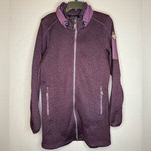 G.I.G.A. DX by Killtec Women Purple Knit Jacket Full Zip Mid Hidden Hood Size 8